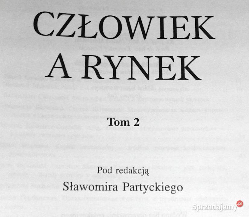 Człowiek a rynek Tom 1 i 2 Red Sławomir Partycki