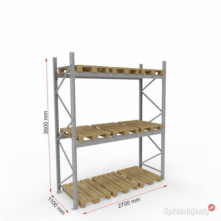 Regał paletowy wolnostojący H350 G110 L270