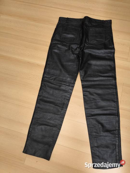 Skórzane męskie spodnie skóra z dawnych lat pas