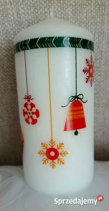 Świeczka bryłowa zdobiona wielokolorowy łódzkie