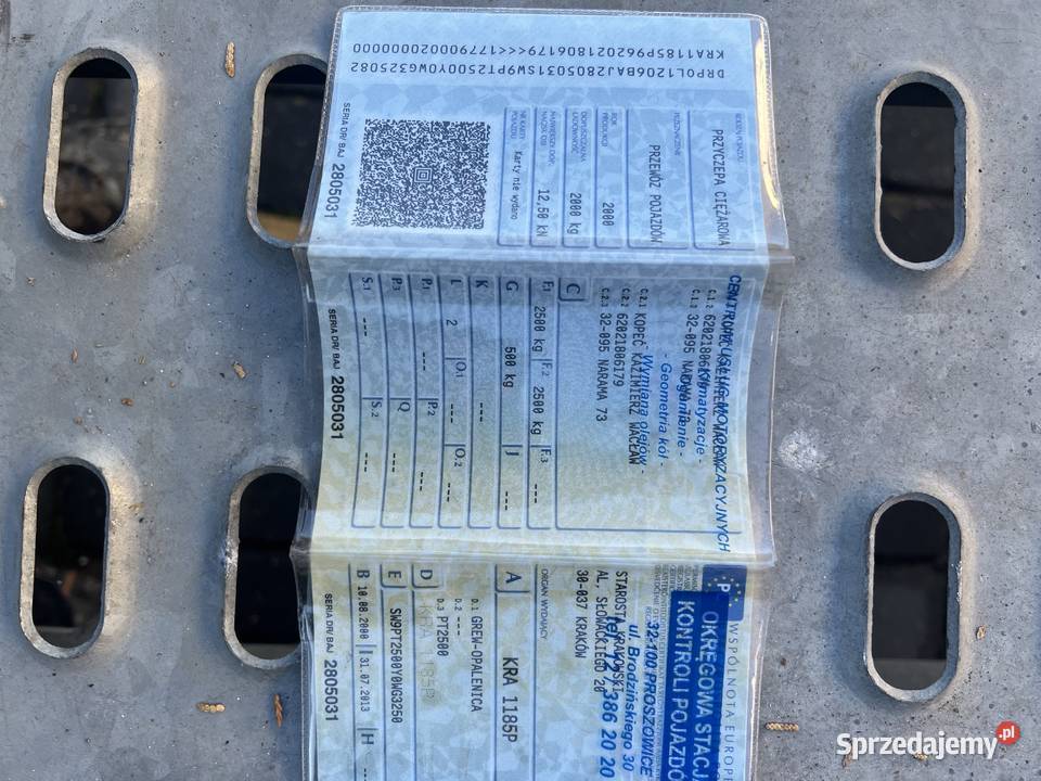 Sprzedam lawetę Gryf Opalenica na resorach Przyczepy Kraków