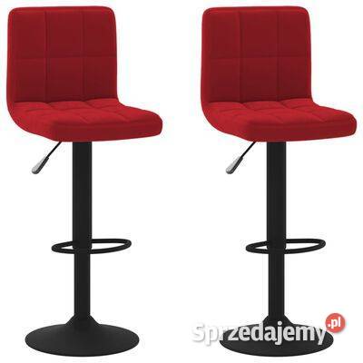vidaXL Stołki barowe 2 winna czerwień obite Warszawa