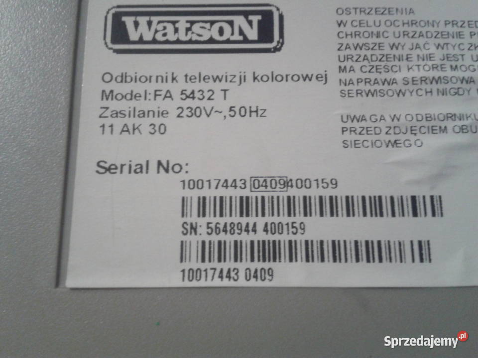 Sprzedam stary telewizor 21 Watson sprzedam