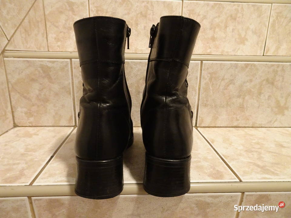 Czarne botki skórzane rozmiar 41 mazowieckie Warszawa