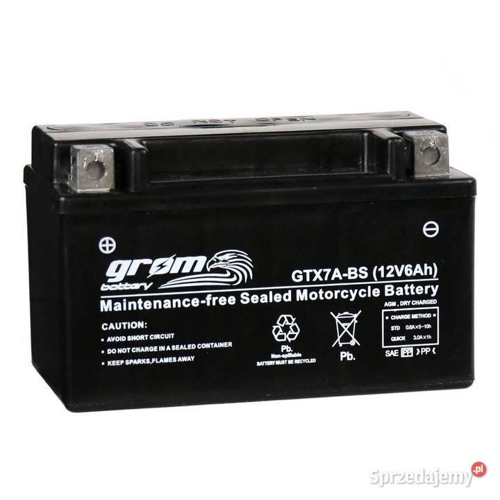 Akumulator motocyklowy GROM GTX7ABS 12V 6Ah 120A Słupsk