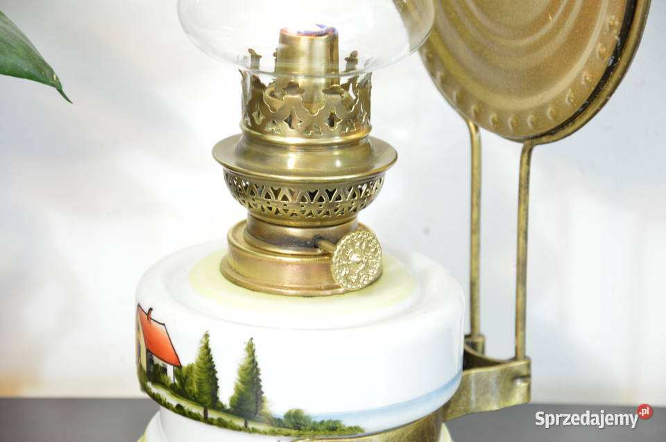 piękna porcelanowa LAMPA NAFTOWA b stara Jastrzębie-Zdrój