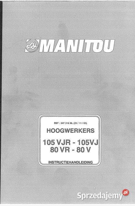 Manitou MC20P 105VJR 105VJ 80VR 80V instrukcja Książki i Podręczniki Kielce