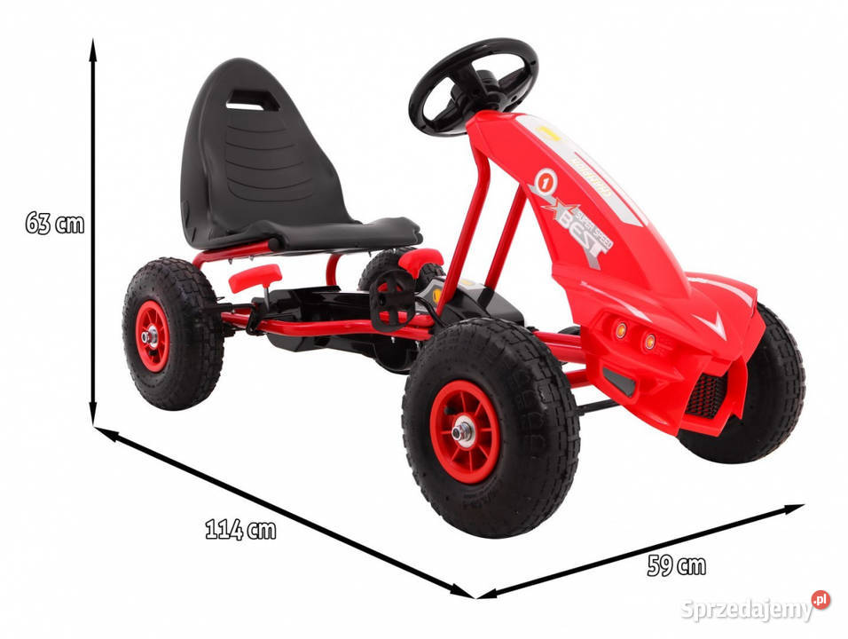 Gokart Champion czerwony pompowane koła 26 napęd Dla Dziecka Warszawa