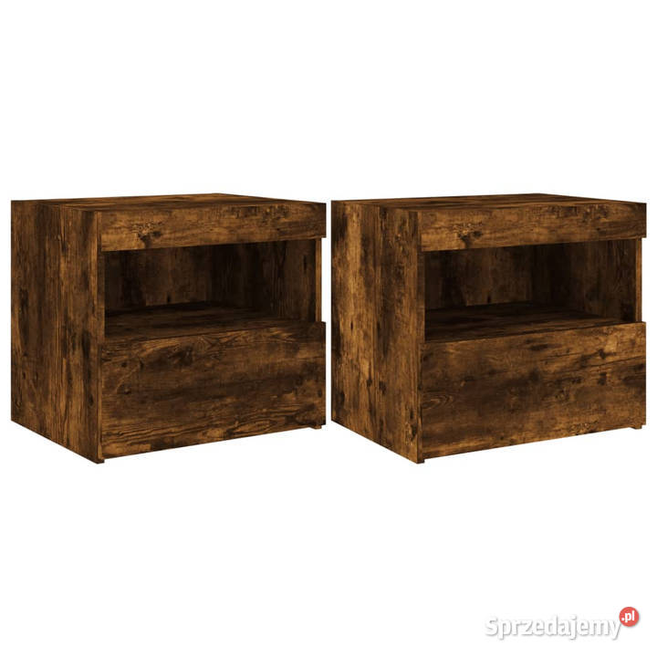 Szafki nocne z LED 2 przydymiony dąb 50x40x45 Warszawa