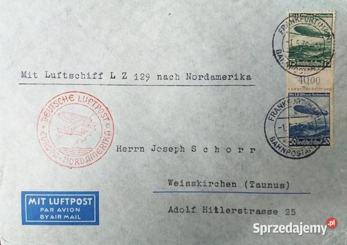 NIEMCY 1936ZEPPELINlot do Nowego Jorku wysyłka sprzedam