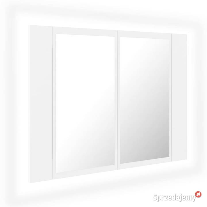 Szafka łazienkowa z lustrem i LED biała 60x12x45 Łazienkowe Warszawa