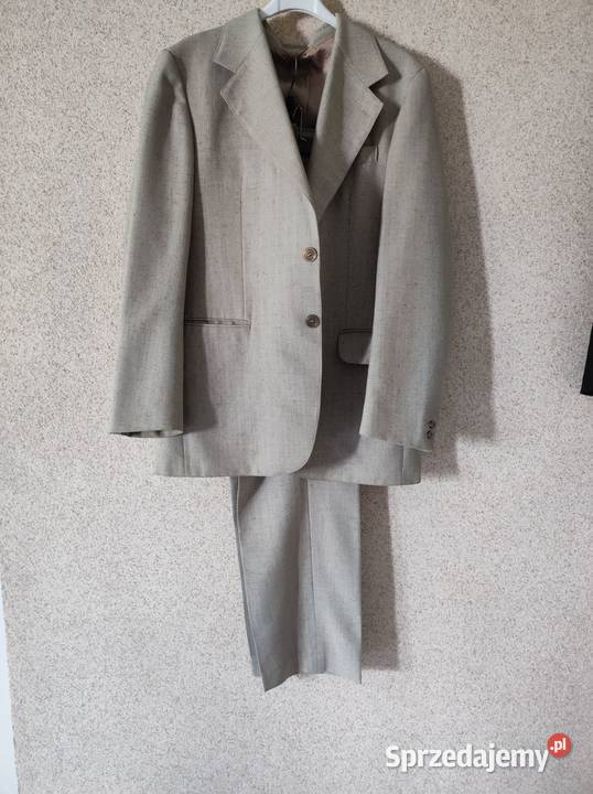 garnitur letni lniany modny slim fit marynarka Rozmiar XL Kielce