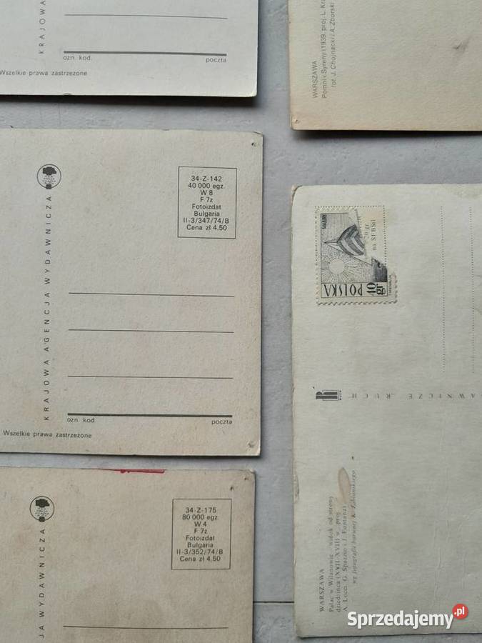 Stare pocztówki PRL kartki pocztowe Warszawa Dąbrowa Górnicza