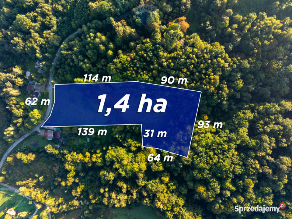 Działka 14 ha Włosań gmina Mogilany 62m