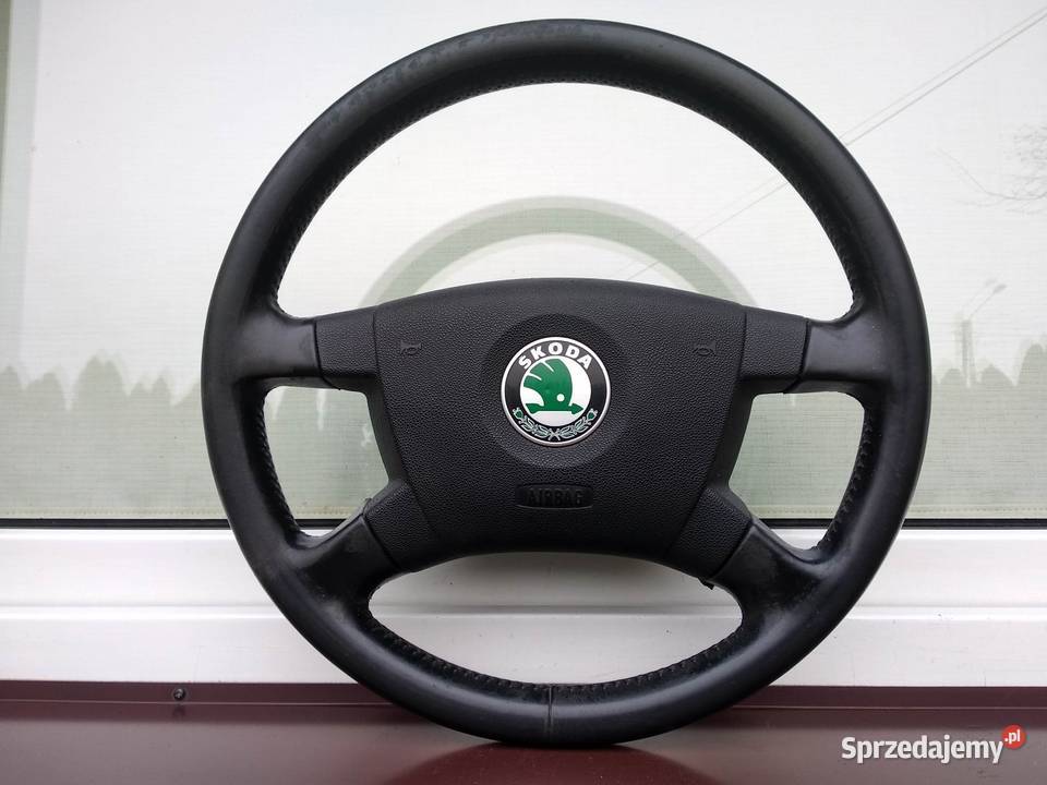 Skoda Fabia I 1 kierownica skórzana skóra Airbag Sieradz