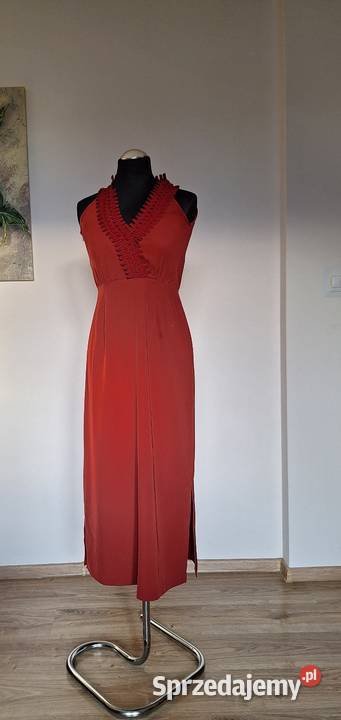 Piękna długa maxi jesienna sukienka zwiewna bez rękawa Kraków