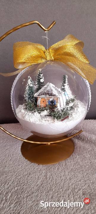 Bombka przestrzenna z zimowym krajobrazem Łęczyca