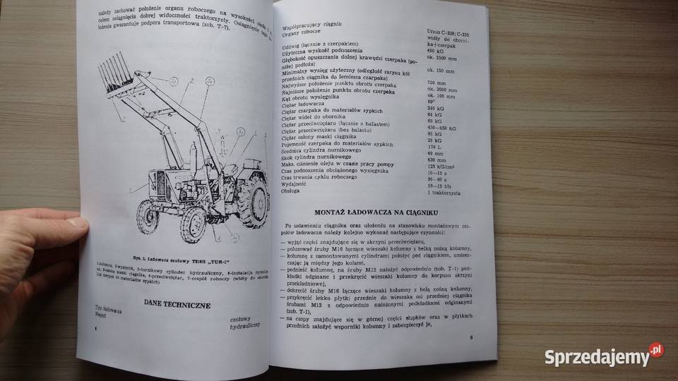 Ładowacz TUR1 T2100 instrukcja i katalog czesci Stalowa Wola