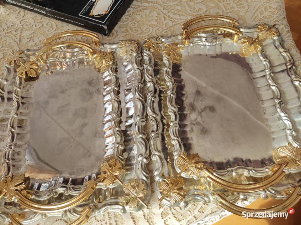platerowane tace zestaw 2 sprzedam