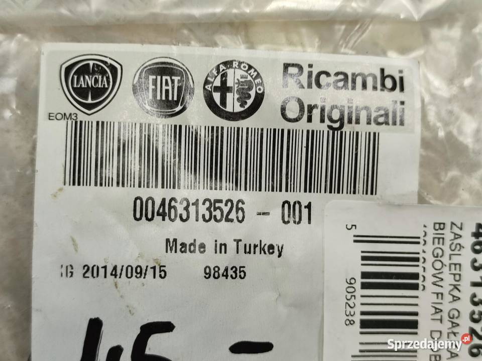 ZAŚLEPKA GAŁKA ZMIANY BIEGÓW 6 BIEGÓW FIAT DOBLO sprzedam
