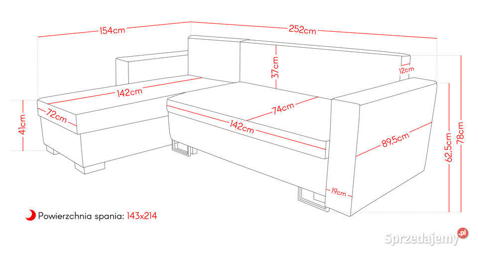 Nowy narożnik czarny welur z kryształkami 252cm Kępno sprzedam