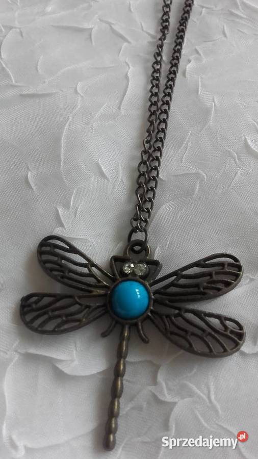 NASZYJNIK Z WAŻKĄ Z PIĘKNYM TURKUSEM Piła