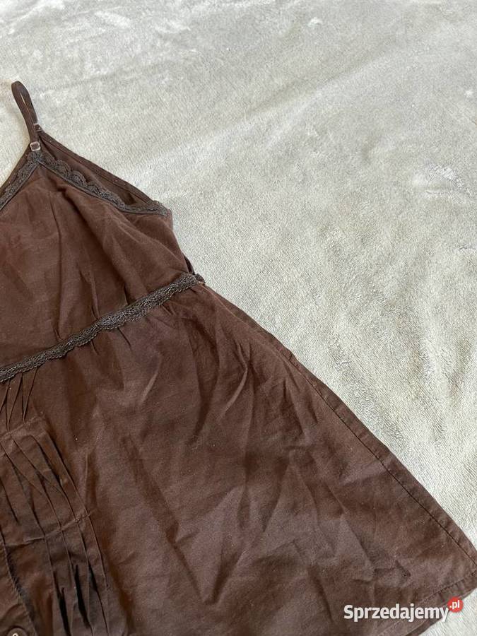 Top koszulka bluzka na ramiączkach brązowa Jasło