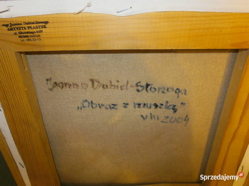 Obraz w ramie płótno Obraz z muszlą sygnowany Łódź