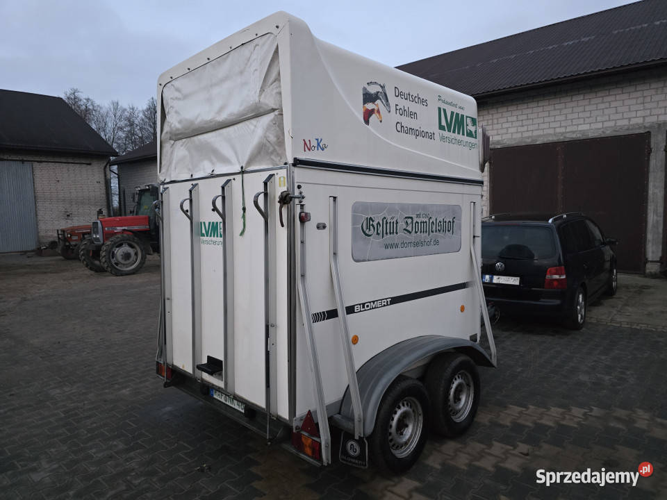 Przyczepa do przewozu koni zwierząt BLOMERT T2 VAT marża Tymianki-Skóry