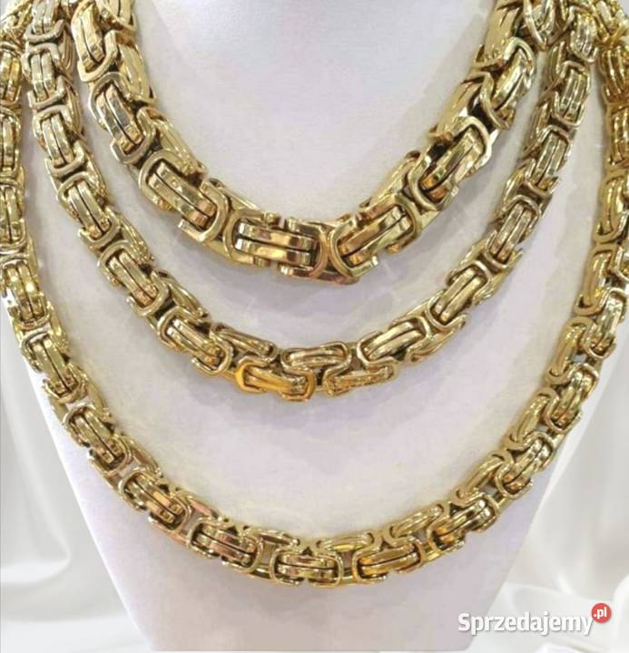 Gruby łańcuszek męski splot królewski stal Wolsztyn