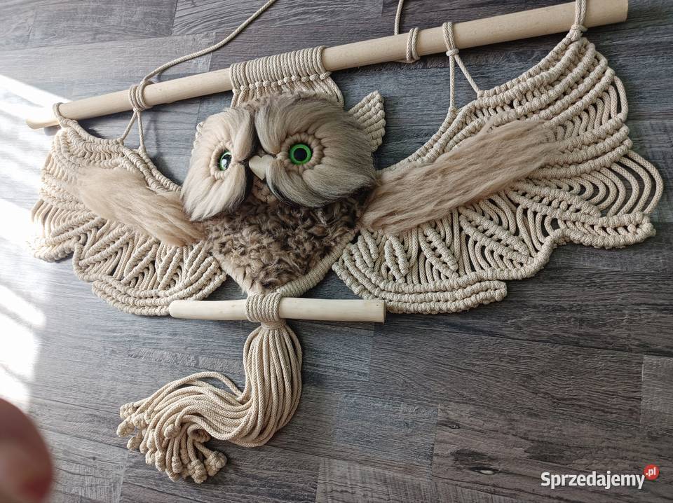 Sowa makrama Rękodzieło opolskie Nowy Las sprzedam