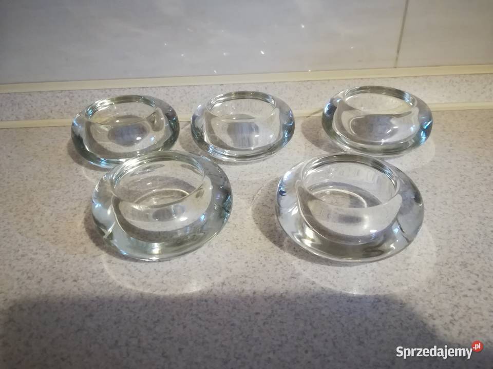 szklane przepiękne świeczniki 5 sztuk Gdańsk