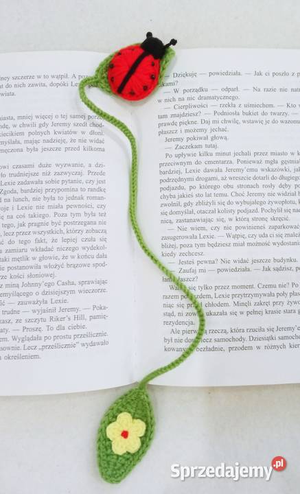 Biedronka wykonana na szydełku zakładka do Rękodzieło Łask sprzedam