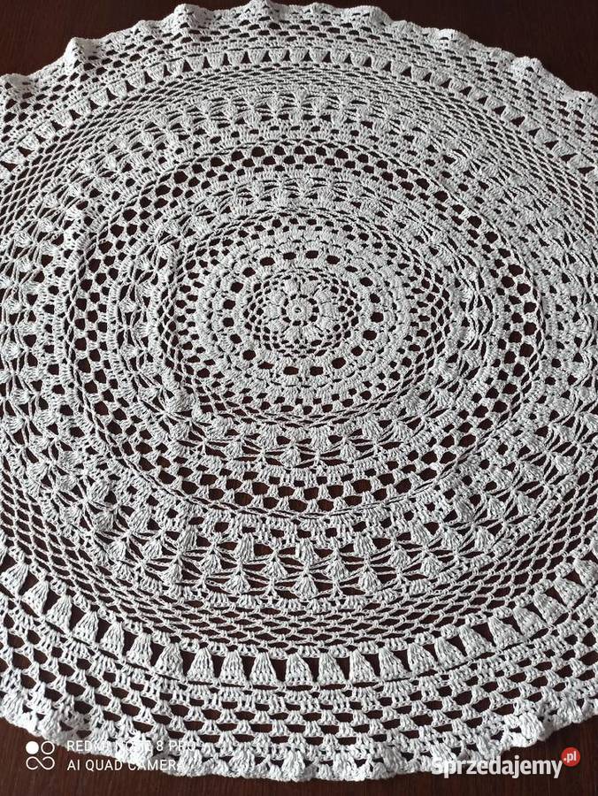 Serweta ręcznie robiona śr 90 biały Białystok sprzedam