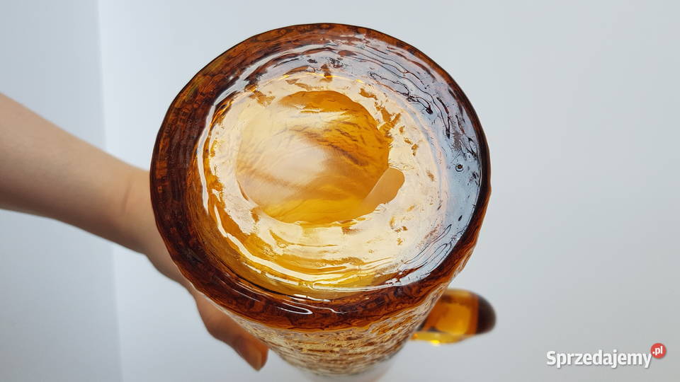 Dzban dzbanek Sarnecki Krosno kolorowe szkło PRL