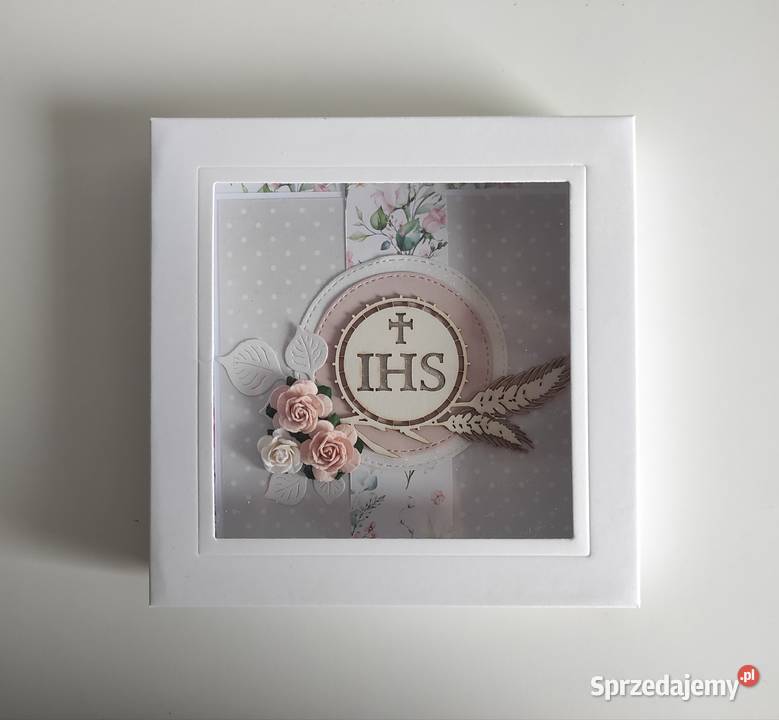 Kartka w pudełku ręcznie robiona na Komunię łódzkie Łódź sprzedam