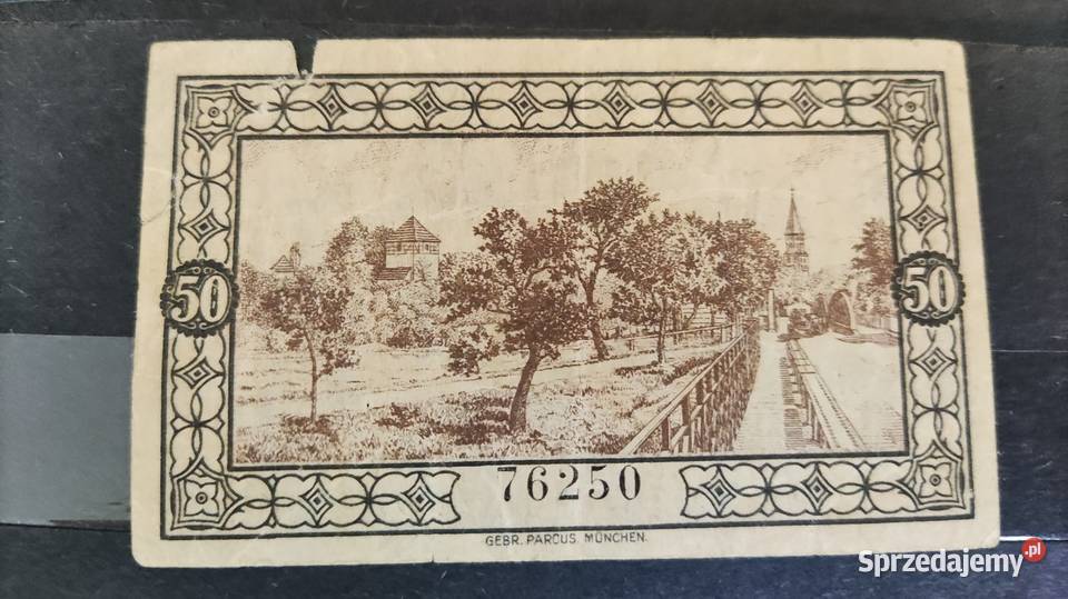 Banknot 1919 Duben 50Pfennig zachodniopomorskie Szczecin