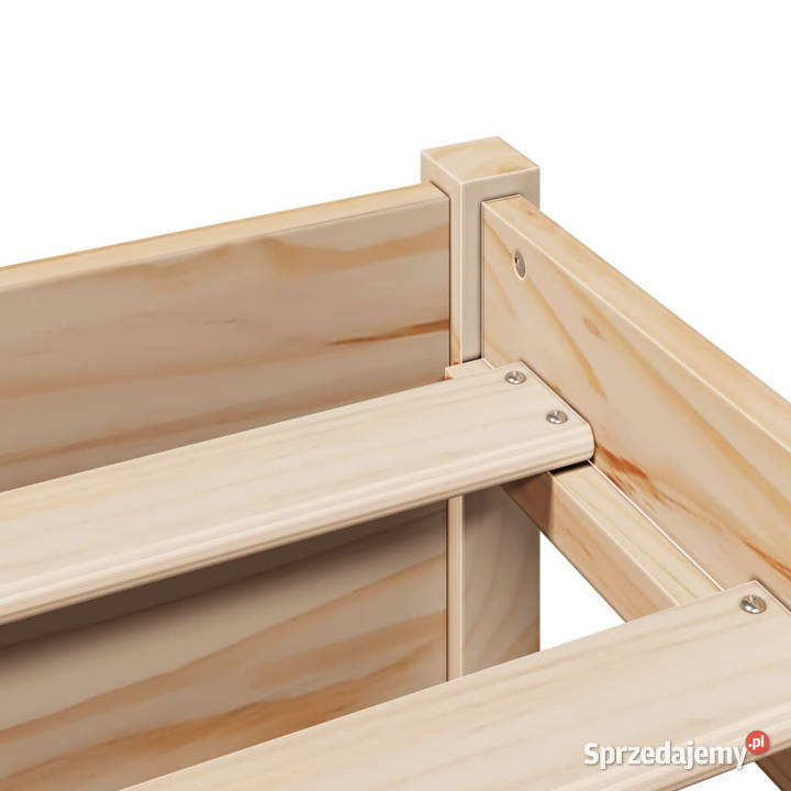 Łóżko z regałem bez materaca lite drewno sosnowe 110cm