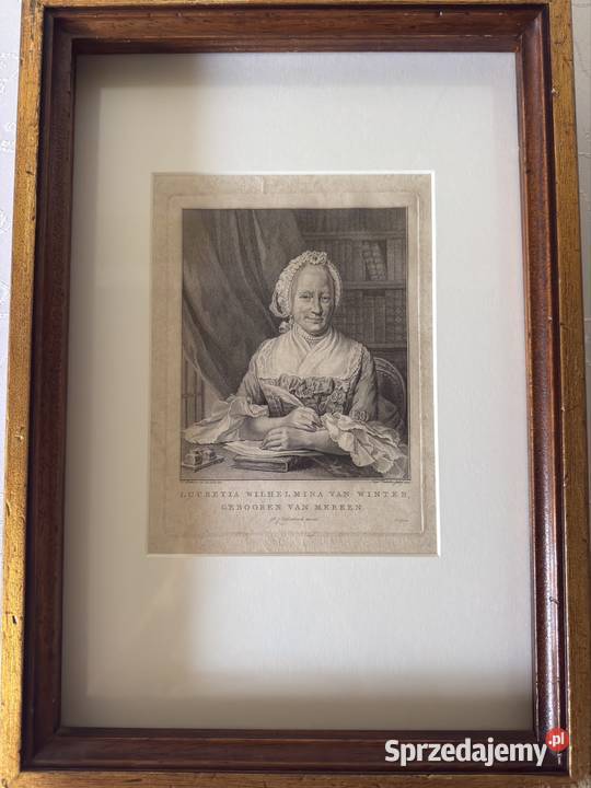Antyczny Miedzioryt Portret Lucretia Wilhelmina Czerwionka-Leszczyny