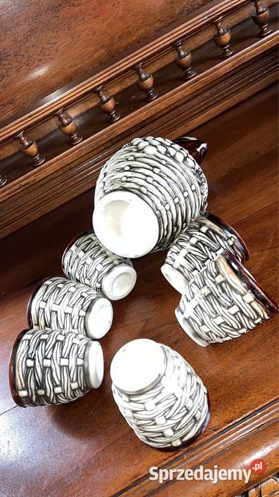 Zestaw ceramiczny Karafka i 6 czarek Gdańsk