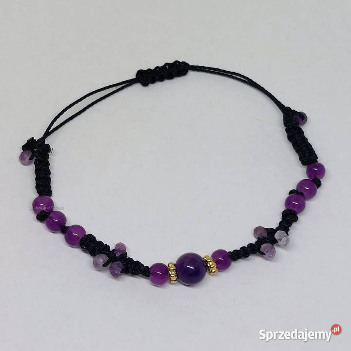 Bransoletka ręcznie robiona z ametystem Lębork