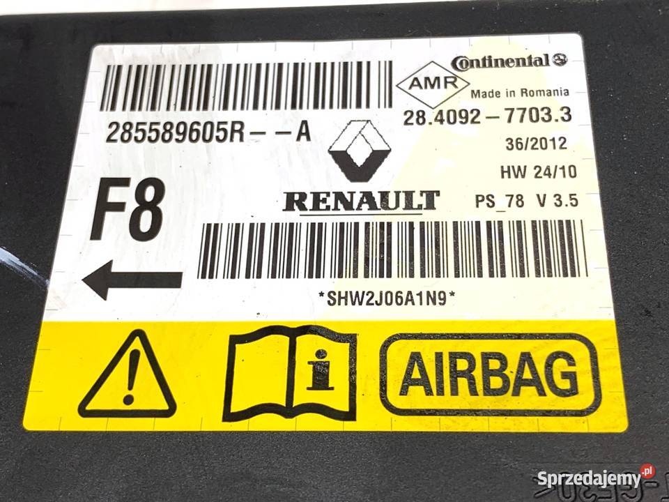 SENSOR AIRBAG RENAULT SCENIC III 285589605R osobowe podkarpackie