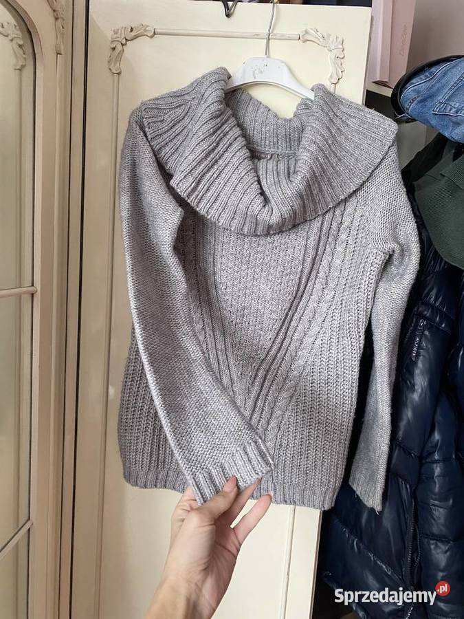 Sweter Orsay szary z warkoczowym splotem z małopolskie Kraków