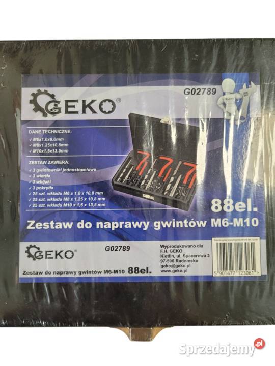 Zestaw do naprawy zerwanych gwintów Geko G02789