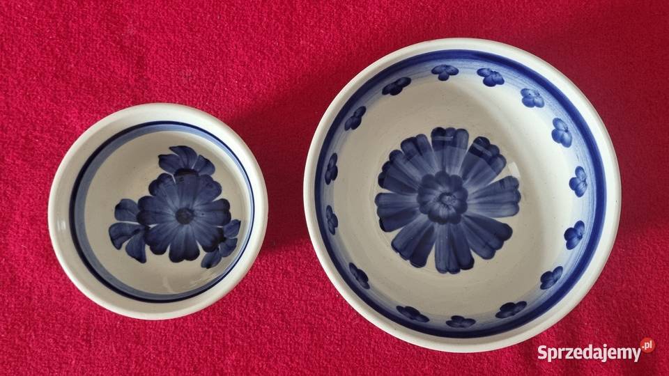 Duża i mała miseczka fajansowa z Włocławka Warszawa