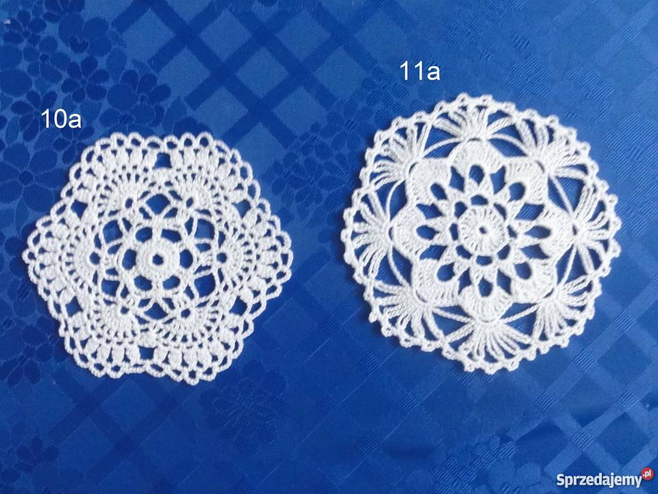 Serwetki białe szydełkowe na szydełku ok 1014 biały Obrusy i serwety