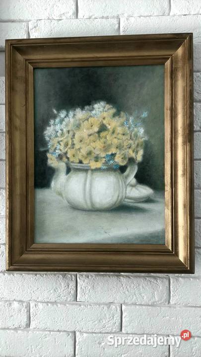 Prymulki wiosenne Piękny Obraz olejny 3040 Z Malarstwo