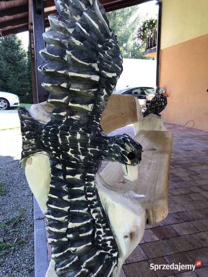 Meble ogrodowe góralskie rzeźbione orzech Bielsko-Biała