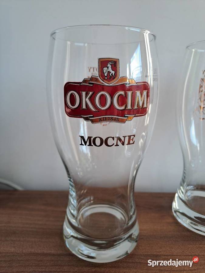 6x Pokal Szklanka do piwa Okocim Mocne Tygrys Warszawa