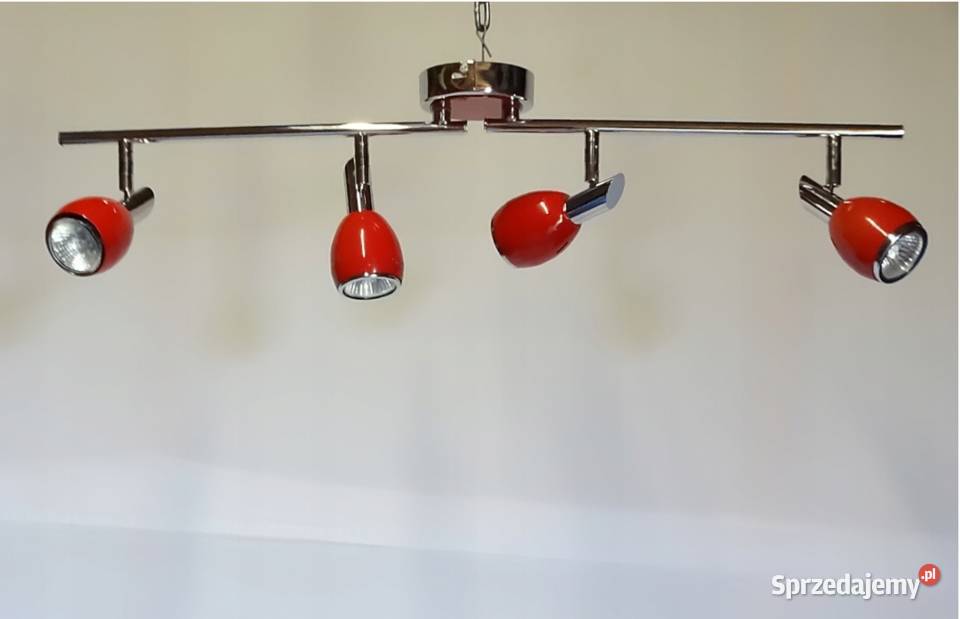 Colors czerwony lampa sufitowa spot 4punktowa